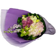 Majestic Purple Hydrangea Cymbidium Bouquet